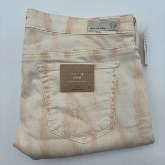 Ag Adriano Goldschmied Denim - AG Adriano Goldschmied Womens 32 Pink Dye The Stilt Cigarette Leg Jean $235 MSRP